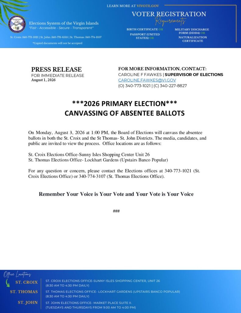 2026 PRIMARY ELECTION CANVASSING OF ABSENTEE BALLOTS